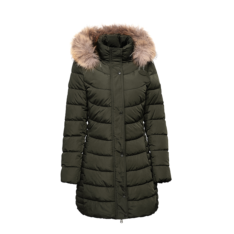manteau chaud pour femme avec capuche amovible et veste en fourrure \/ duvet nature